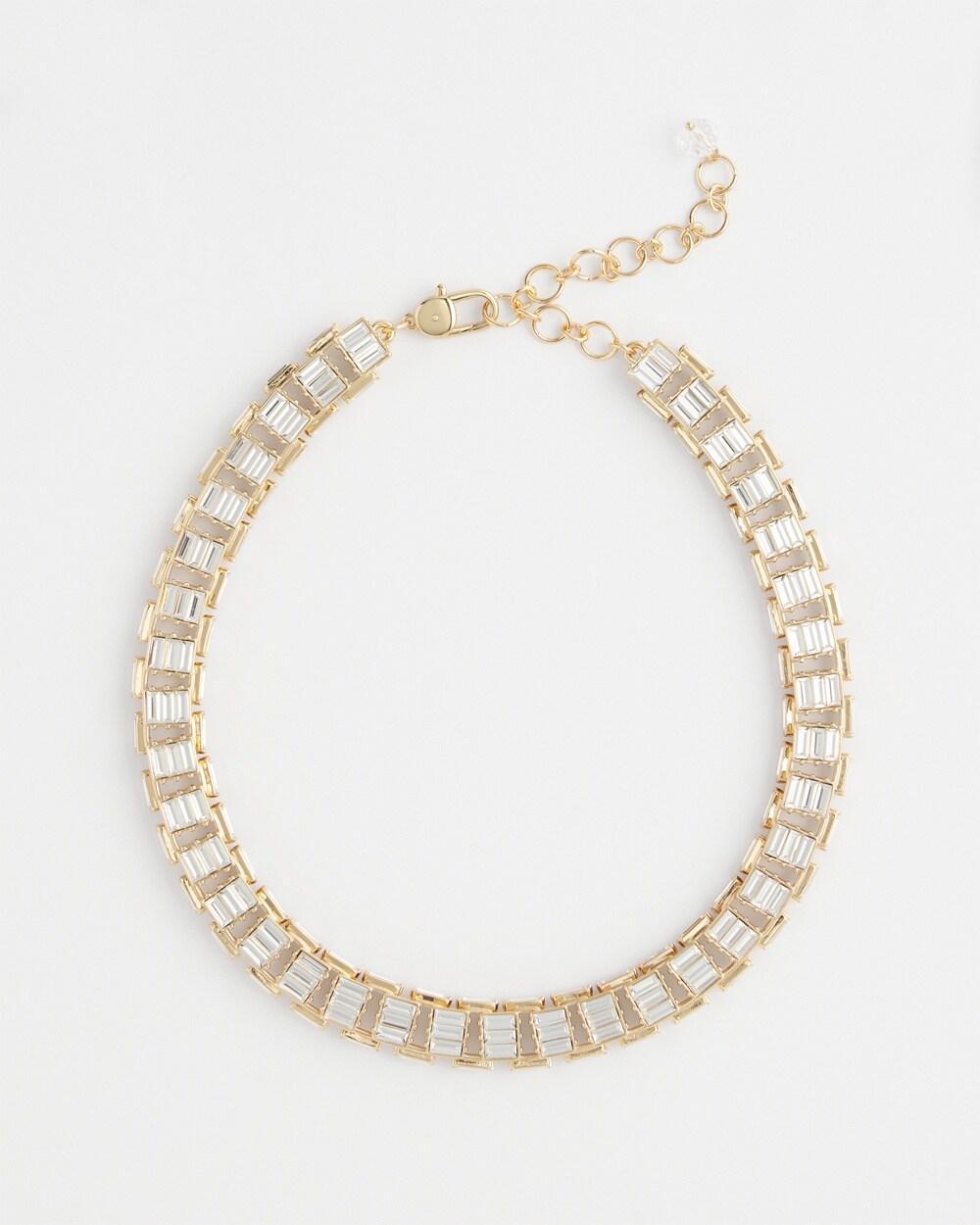 Gold Tone Baguette Collar Necklace Product Image