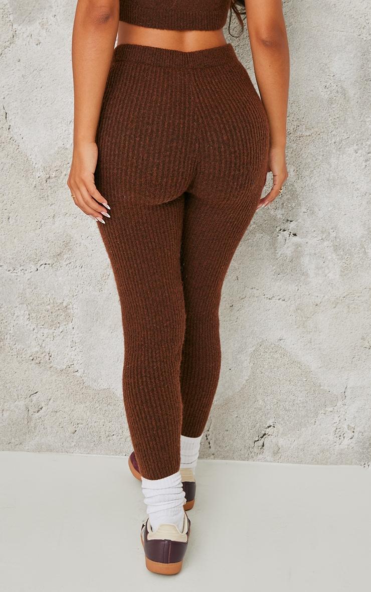 Petite Chocolate Rib Knit Leggings Product Image