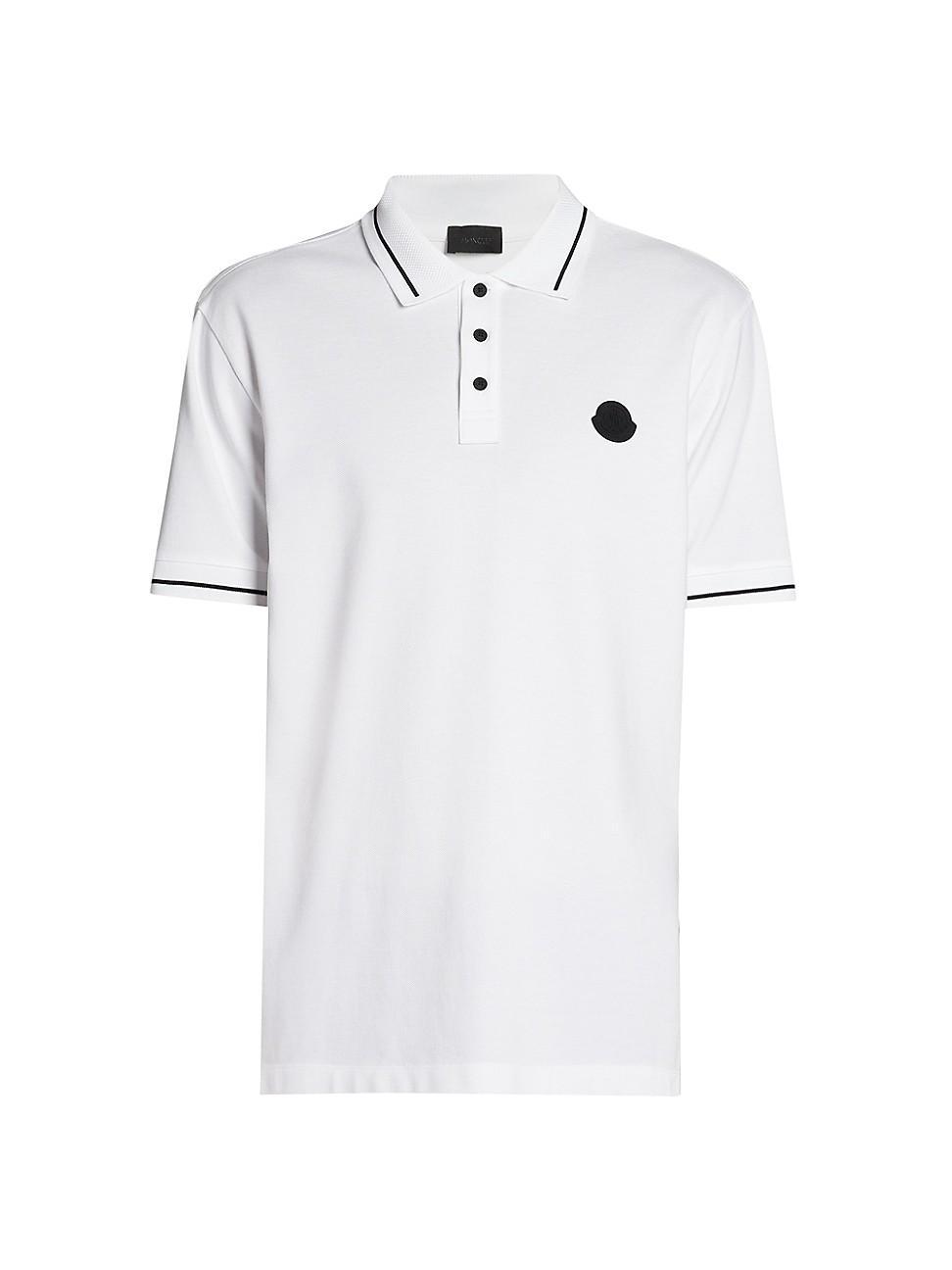 Mens Logo Stripe-Trim Polo Shirt Product Image