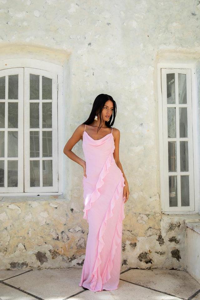 Romantic Flare Maxi Dress Pink Product Image