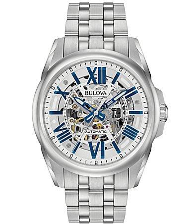 Bulova Mens Automatic Stainless Steel Bracelet Watch 43mm 96A187 Product Image