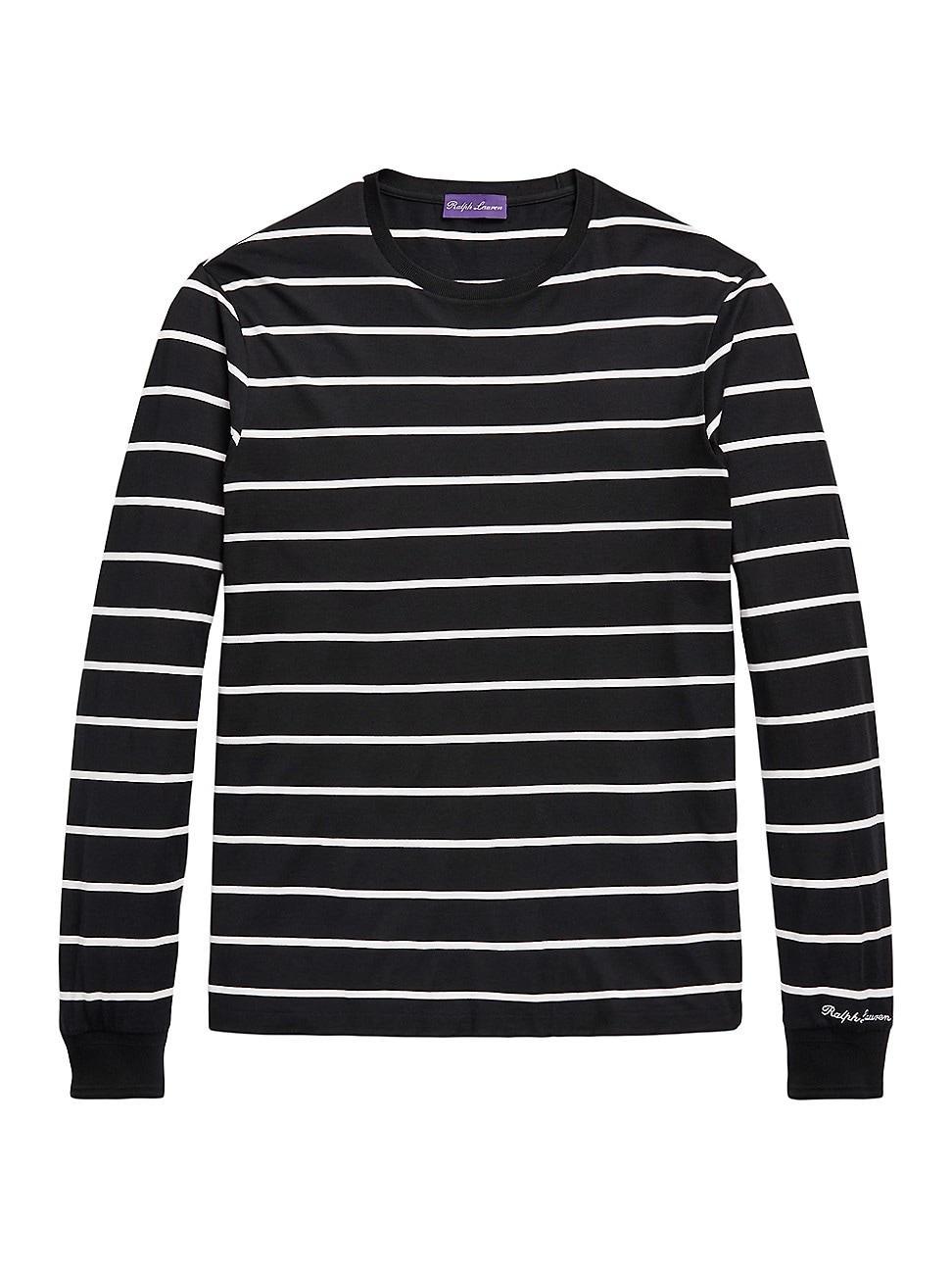 Mens Striped Cotton Long-Sleeve T-Shirt Product Image