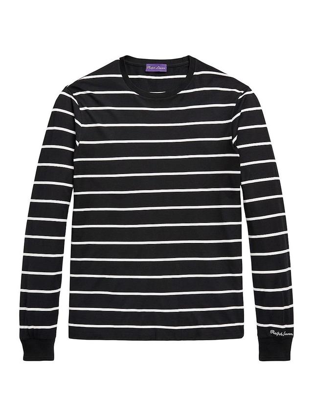 Mens Striped Cotton Long-Sleeve T-Shirt Product Image