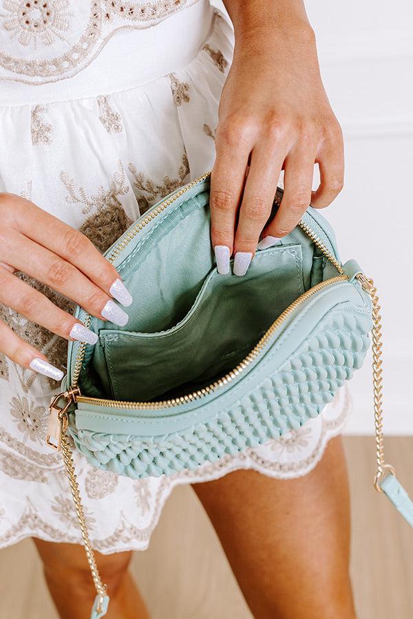 Mocktail Moment Faux Leather Crossbody in Mint Product Image