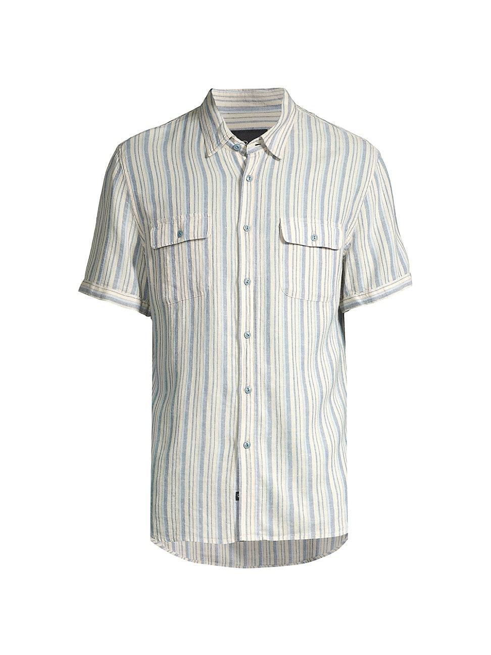 Mens Donnie Striped Button-Front Shirt Product Image