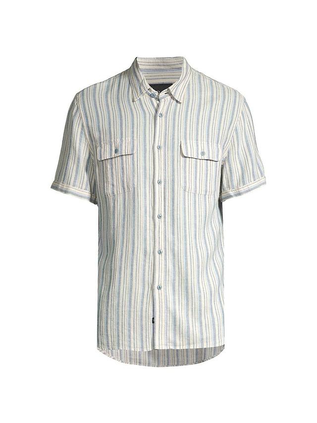 Mens Donnie Striped Button-Front Shirt Product Image