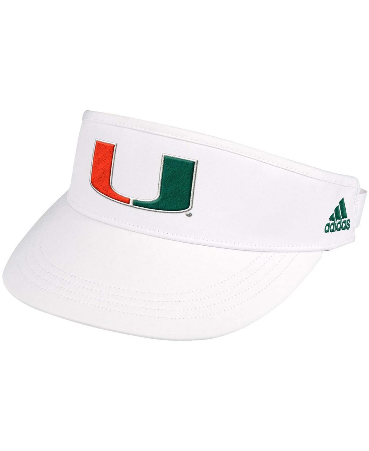 adidas Mens White Miami Hurricanes Sideline Coaches Aeroready High Visor Product Image