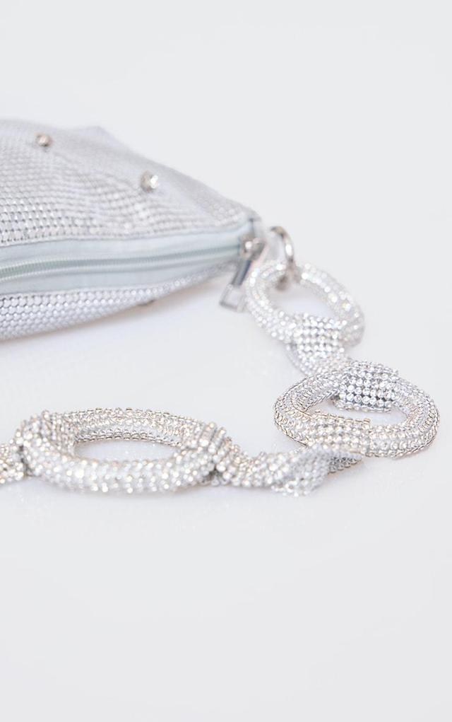 Silver Chainmail Diamante Link Strap Shoulder Bag Product Image