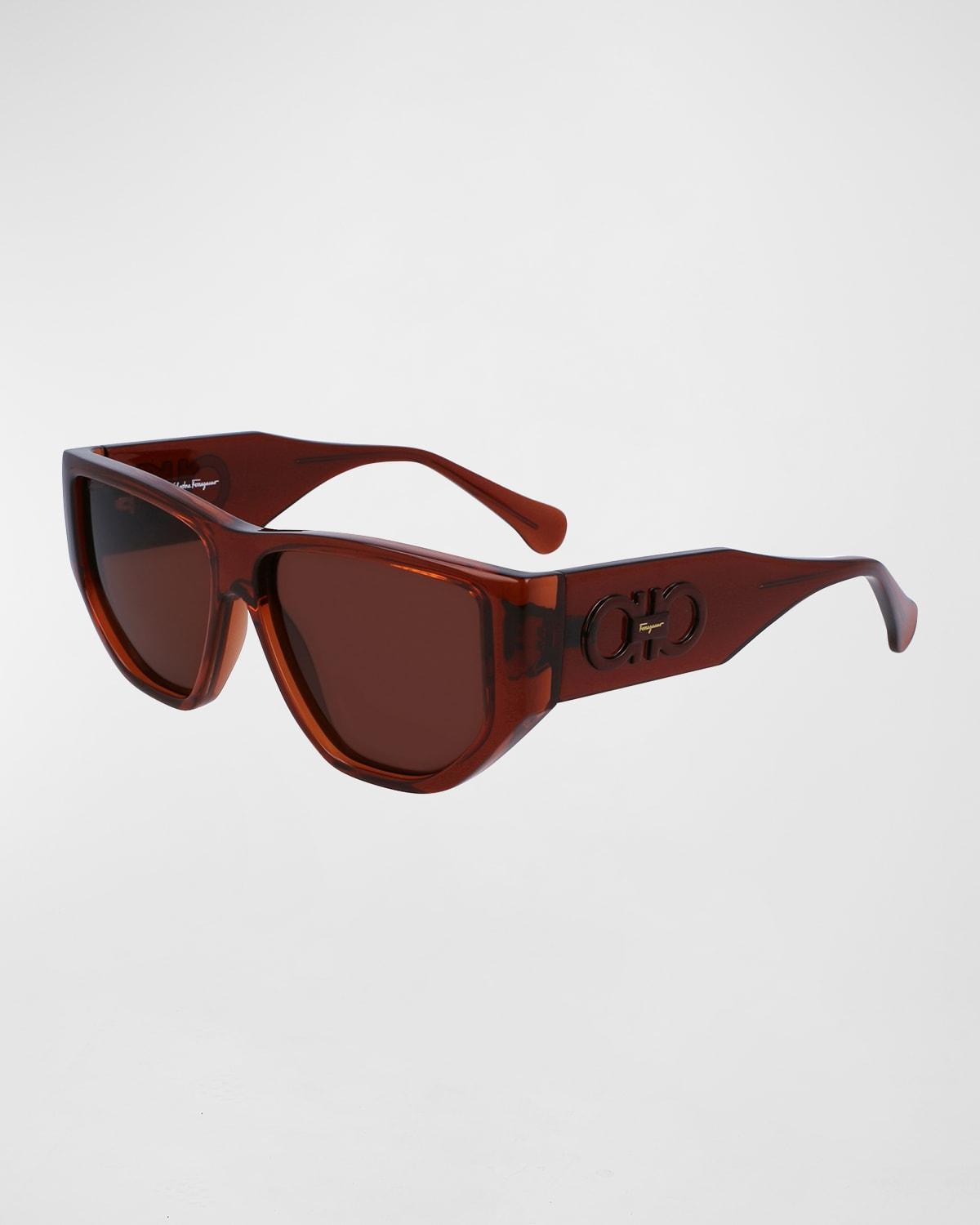 FERRAGAMO 56mm Rectangular Sunglasses Product Image