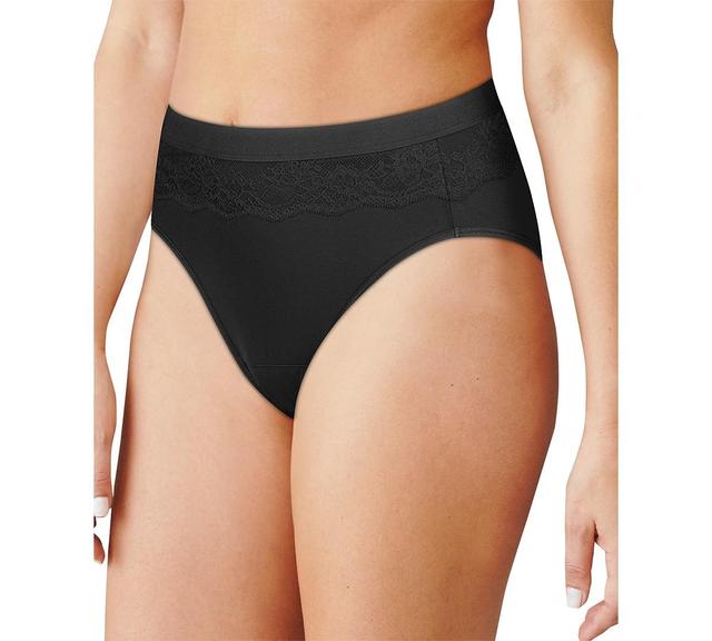 Womens Bali Beautifully Confident Hi-Cut Panty with Leak Protection Liner DFLLH1 Soft Brown Product Image