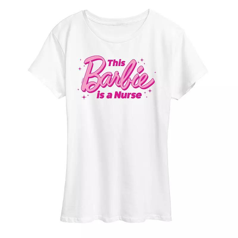 Womens Barbie This Barbie Is A Nurse Graphic Tee, Girls Grey Gray Product Image