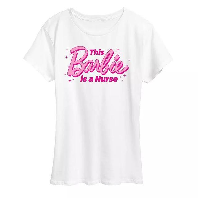 Womens Barbie This Barbie Is A Nurse Graphic Tee, Girls Heather Grey Product Image