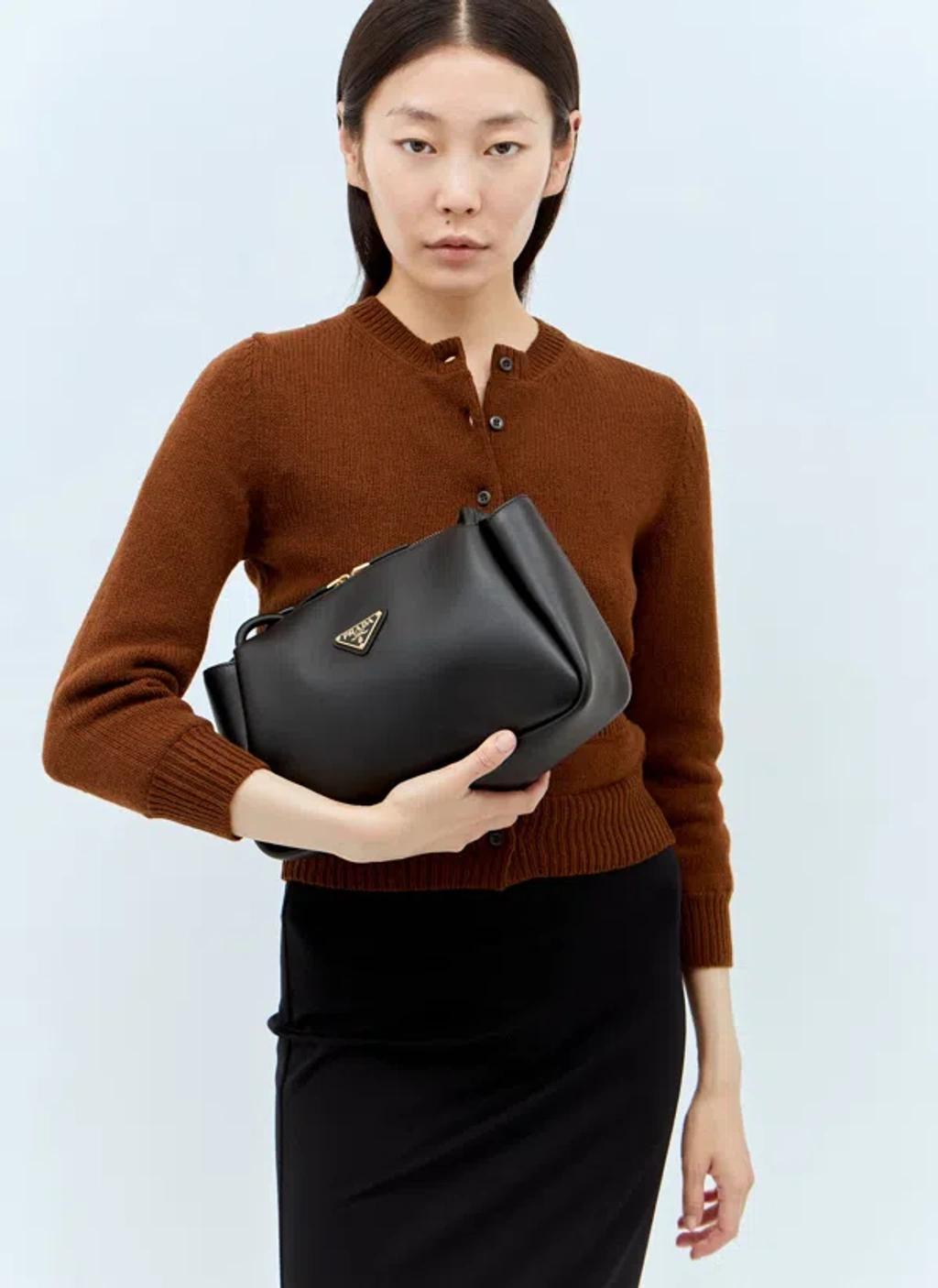 PRADA Medium Leather Shoulder Bag In Black Product Image