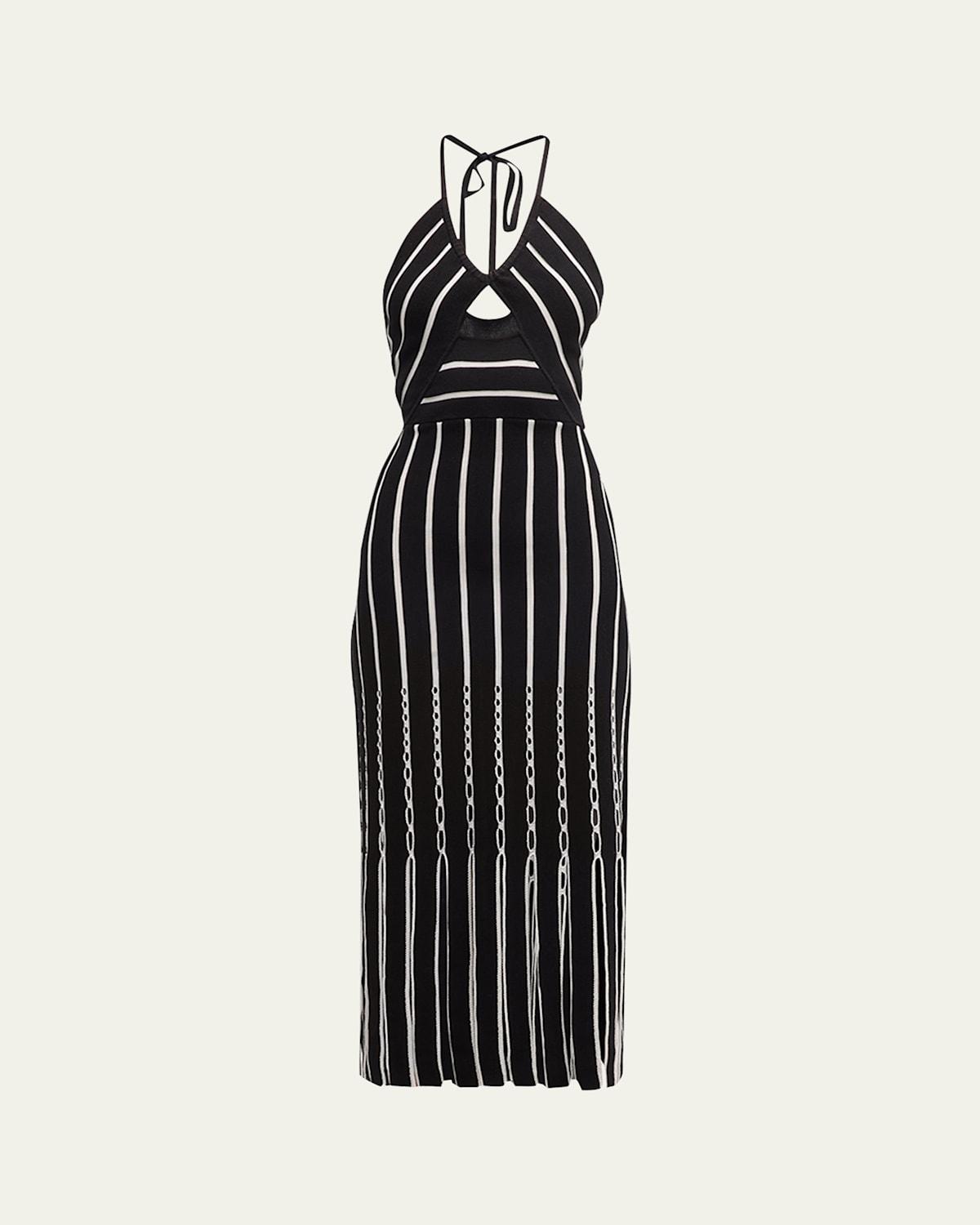 Ramy Brook Frida Fringe Midi Halter Dress Product Image