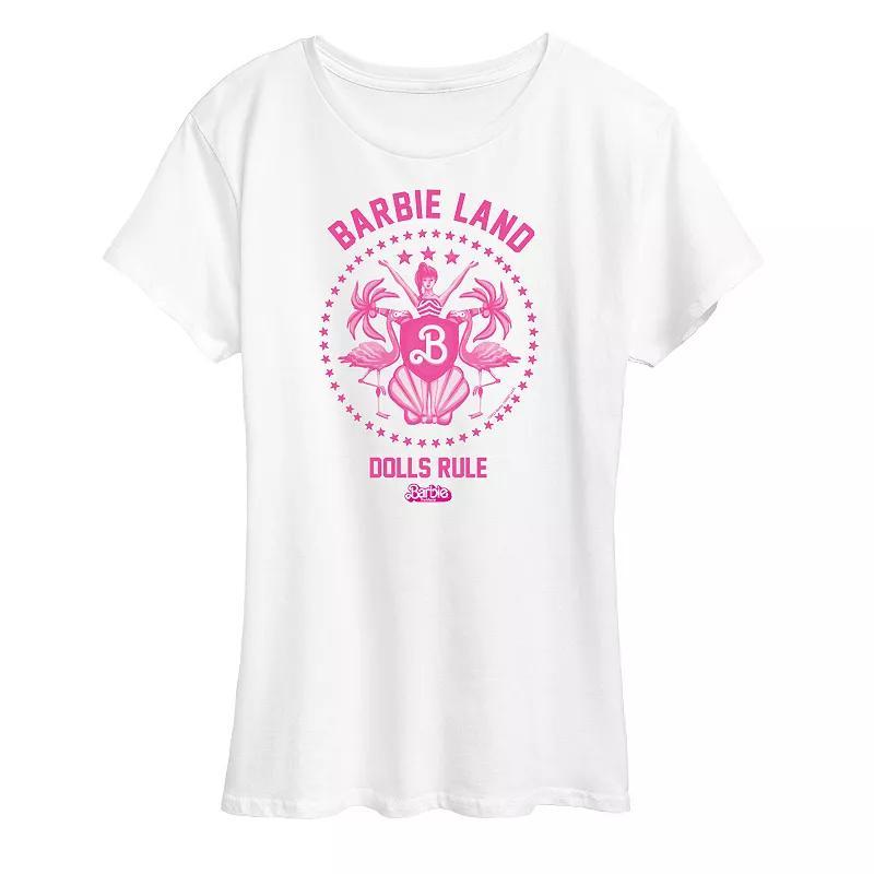 Missy Plus Barbie The Movie Land For Dolls Short Sleeve Graphic Tee, Womens Product Image