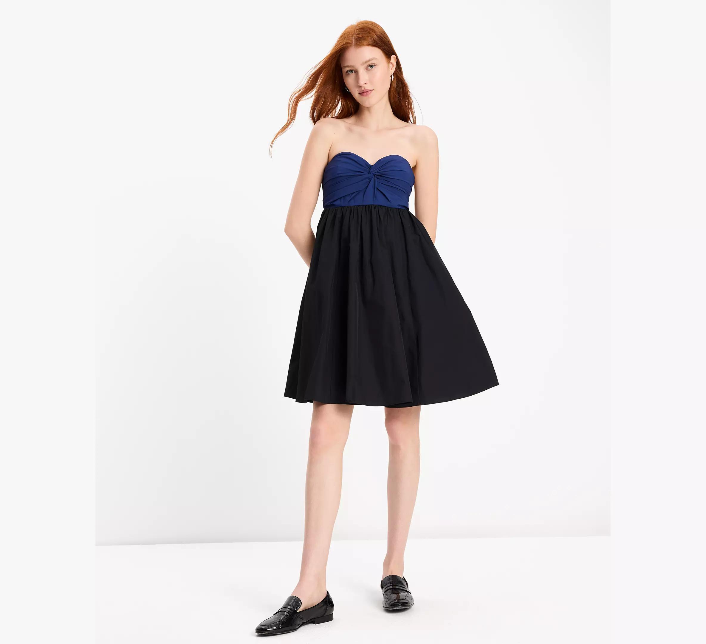 Twist Bodice Colorblocked Dress Product Image