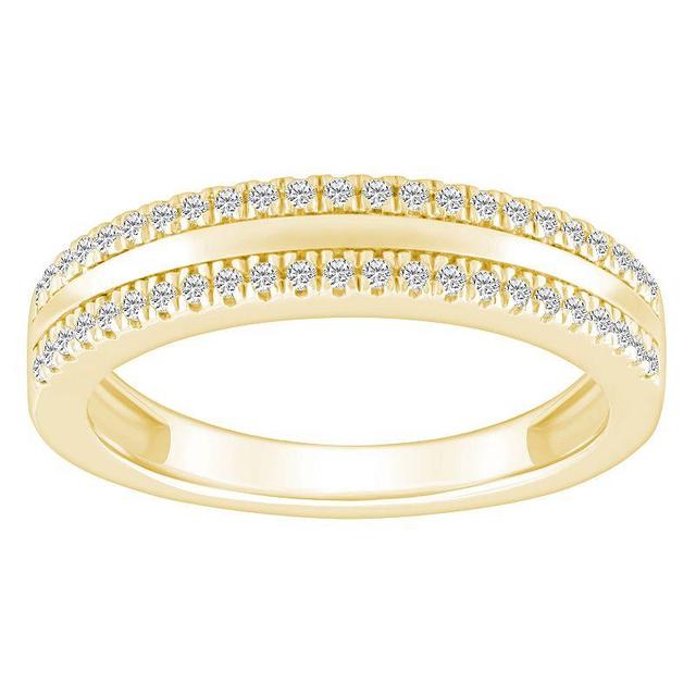 Alyson Layne 14k Gold 1/4 Carat T.W. Diamond Pave & Polished Wedding Band, Womens Product Image