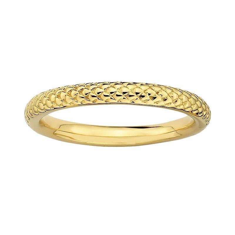 Stacks & Stones 18k Gold Over Silver Cable Stack Ring, Womens Yellow Product Image