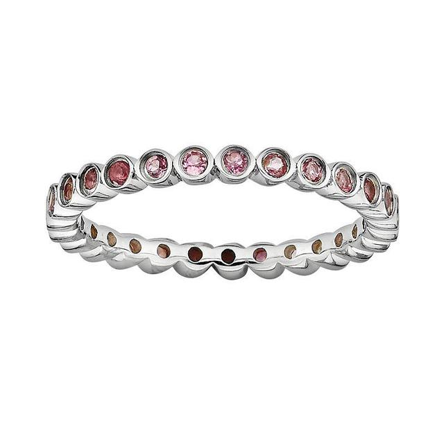 Stacks & Stones Sterling Silver Pink Tourmaline Stack Ring, Womens Product Image