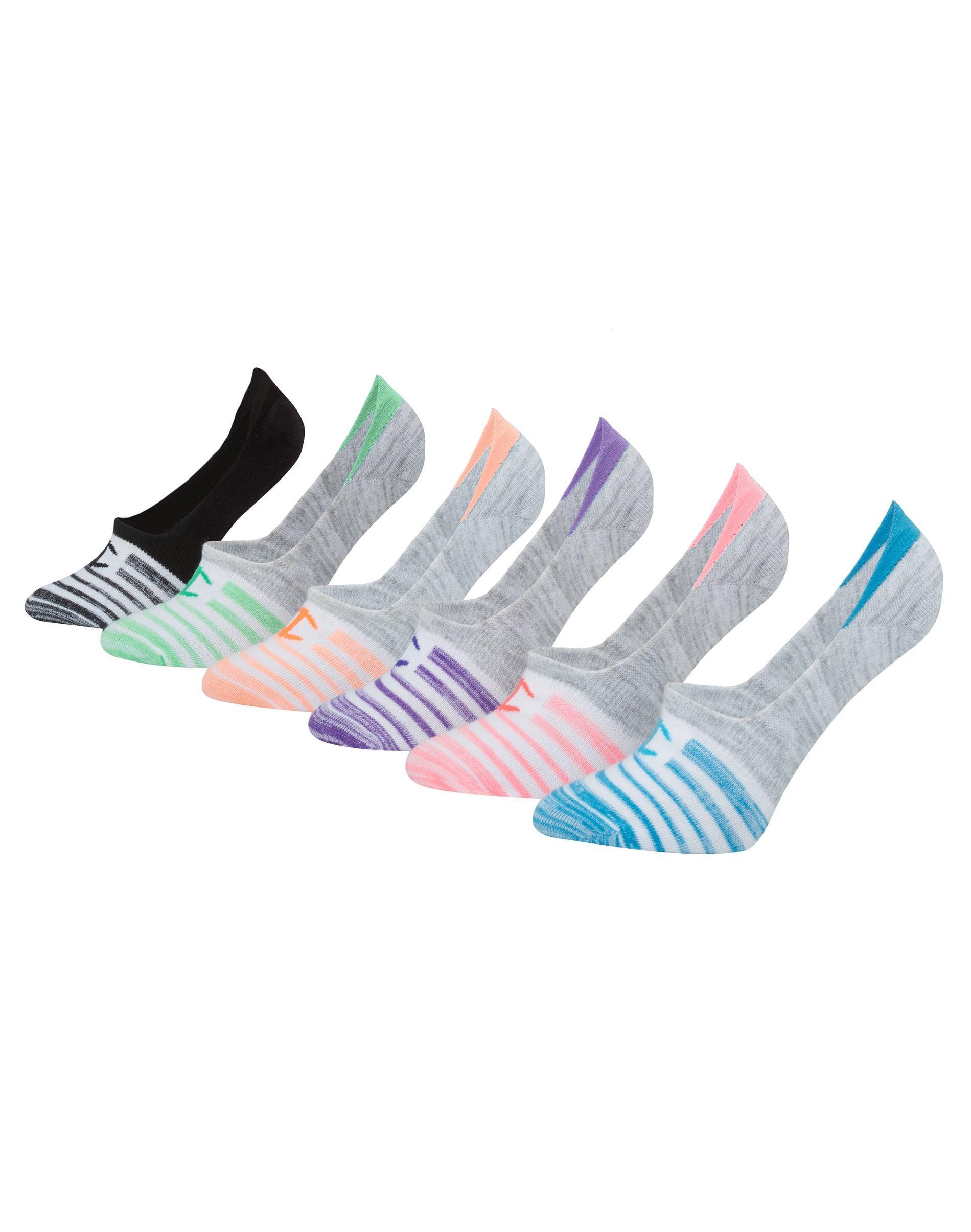 Champion Womens Performance Invisible Liner Socks, 6-pairs Grey Heather/ White 5-9 Product Image