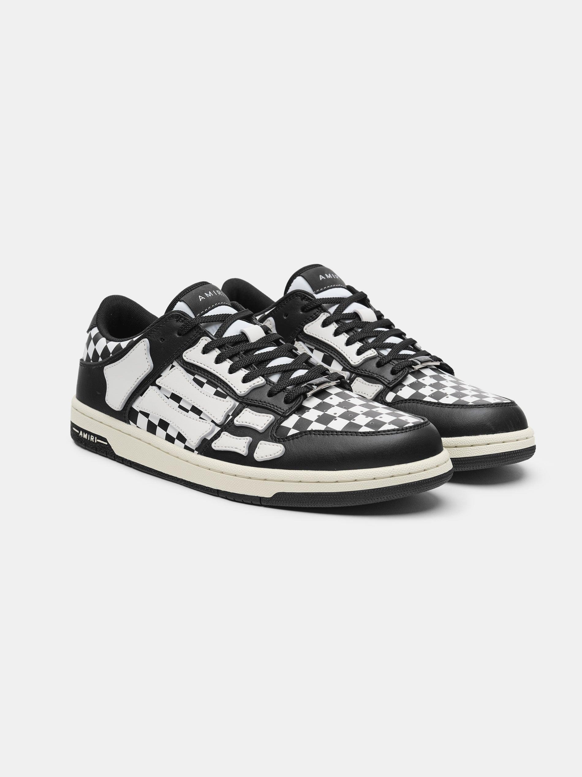 CHECKERED SKEL-TOP LOW - Black White Male Product Image