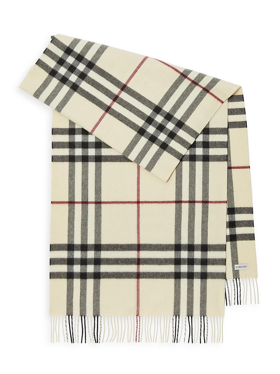 Womens Check Cashmere Scarf Product Image