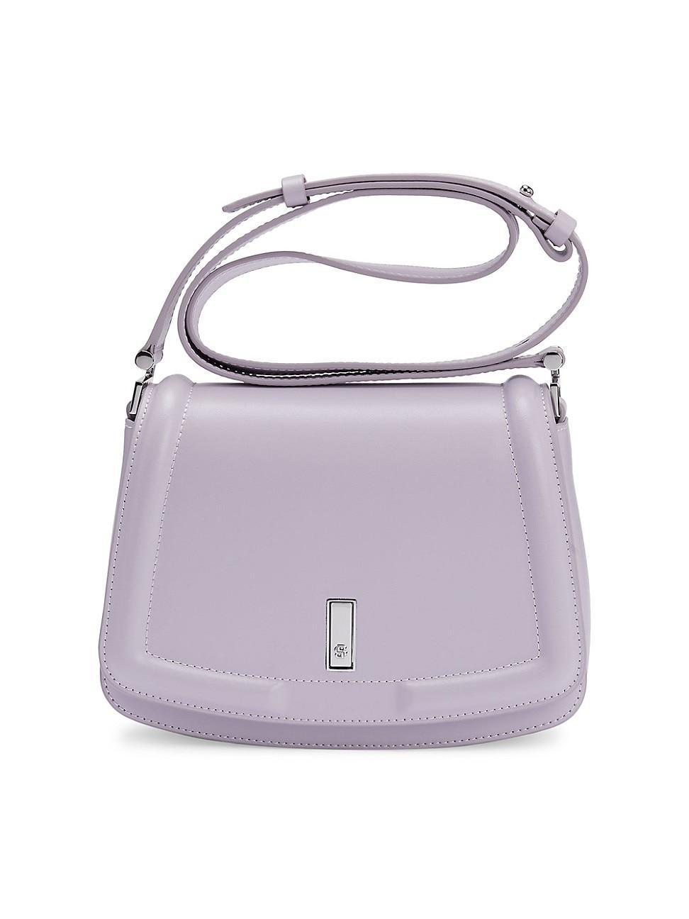 Womens Leather Saddle Bag with Signature Hardware Product Image