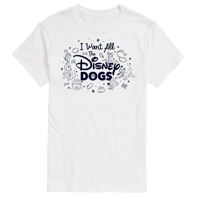 Disneys Cats & Dogs Big & Tall Want All The Dogs Graphic Tee, Mens Product Image