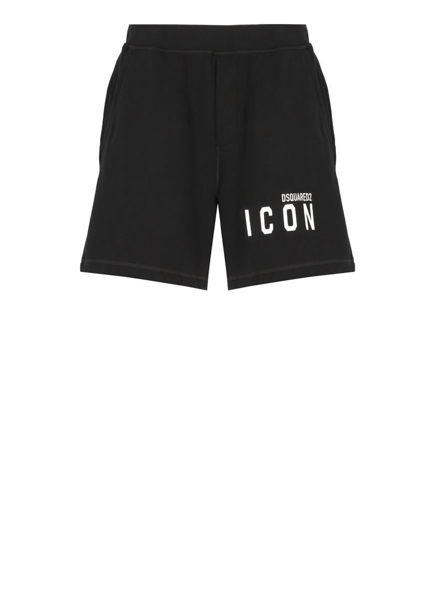 DSQUARED2 Logo Print Bermuda Shorts In Black Product Image