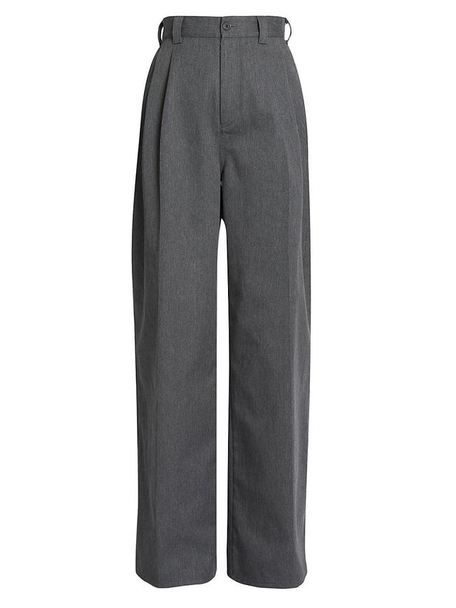 Womens Pleated Wide-Leg Trousers Product Image