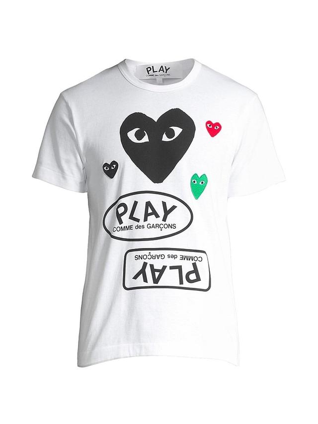 Mens Play Multi Heart Graphic T-Shirt Product Image