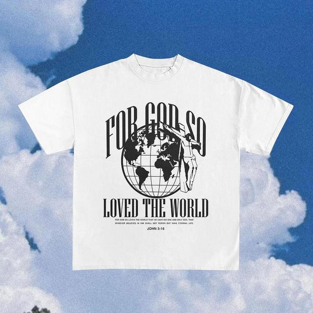 Sopula Vintage For God So Loved The World Graphic Cotton Short Sleeve T-Shirt Product Image