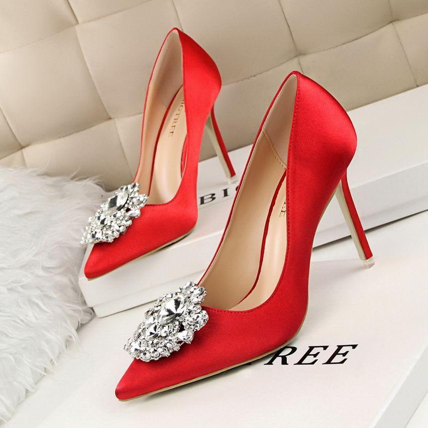 Rhinestone Pointed Stiletto Heel Pumps product image