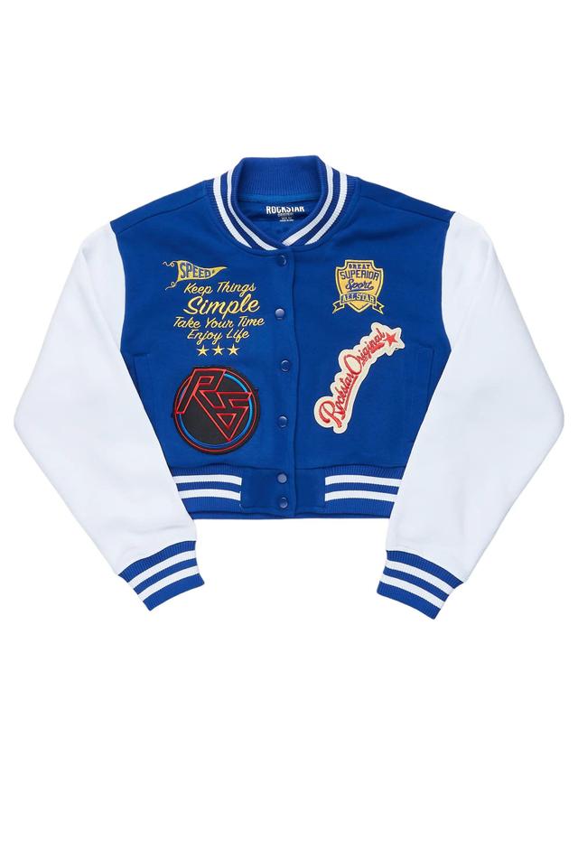 Dria Royal Blue Varsity Jacket Female Product Image