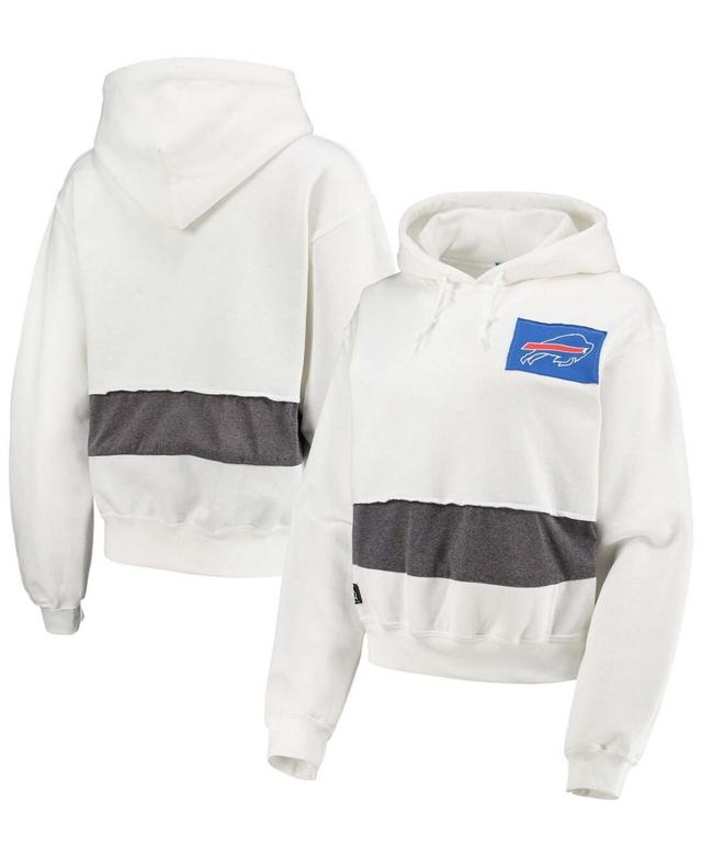 Womens White Buffalo Bills Crop Pullover Hoodie Product Image