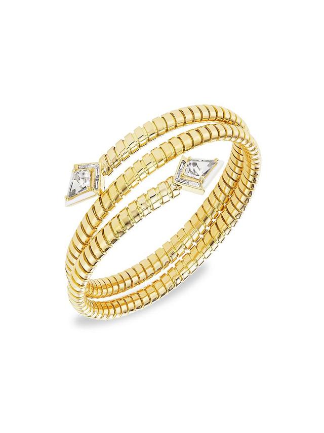 Womens Dress Up 18K Yellow Gold, Morganite & Diamond Twinkle Wrap Bracelet Product Image