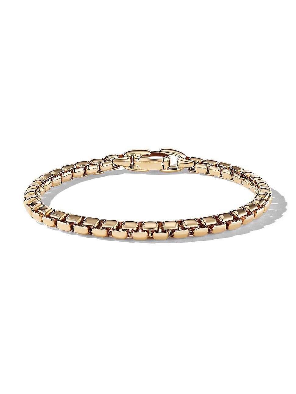 Mens Box Chain Bracelet in 18K Yellow Gold Product Image