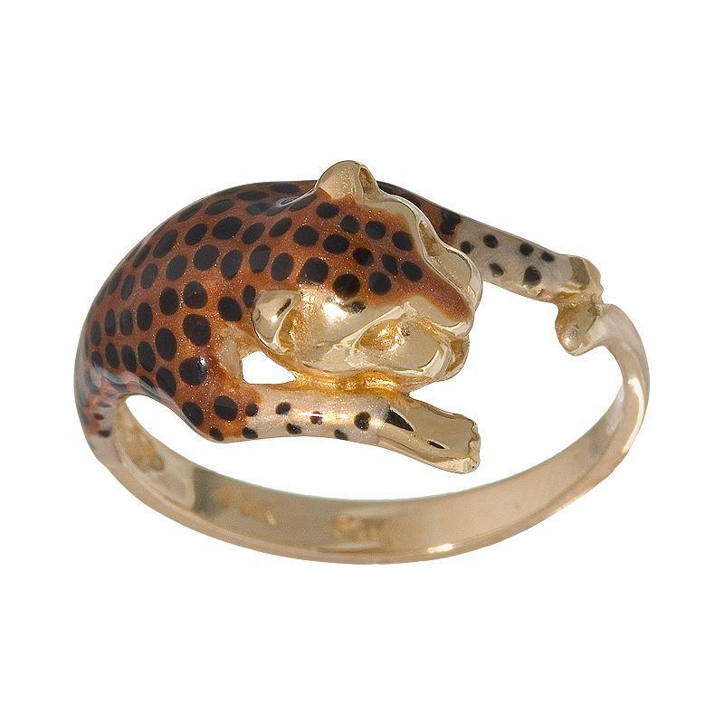 New York Gold Designs 14k Gold Leopard Ring, Womens Product Image