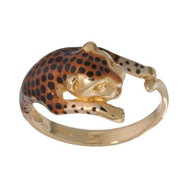 New York Gold Designs 14k Gold Leopard Ring, Womens Product Image