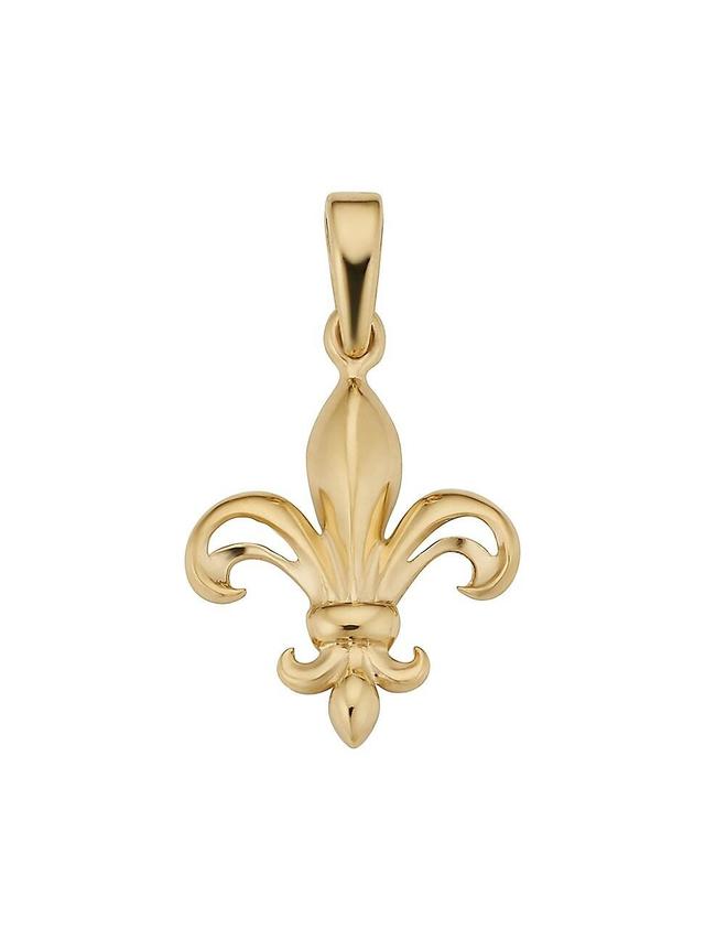 Womens 14K Yellow Gold Fleur De Lis Pendant Charm Product Image