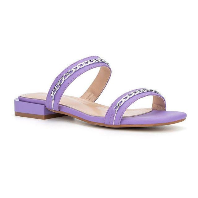 New York & Company Becki Womens Slide Sandals Purple Product Image