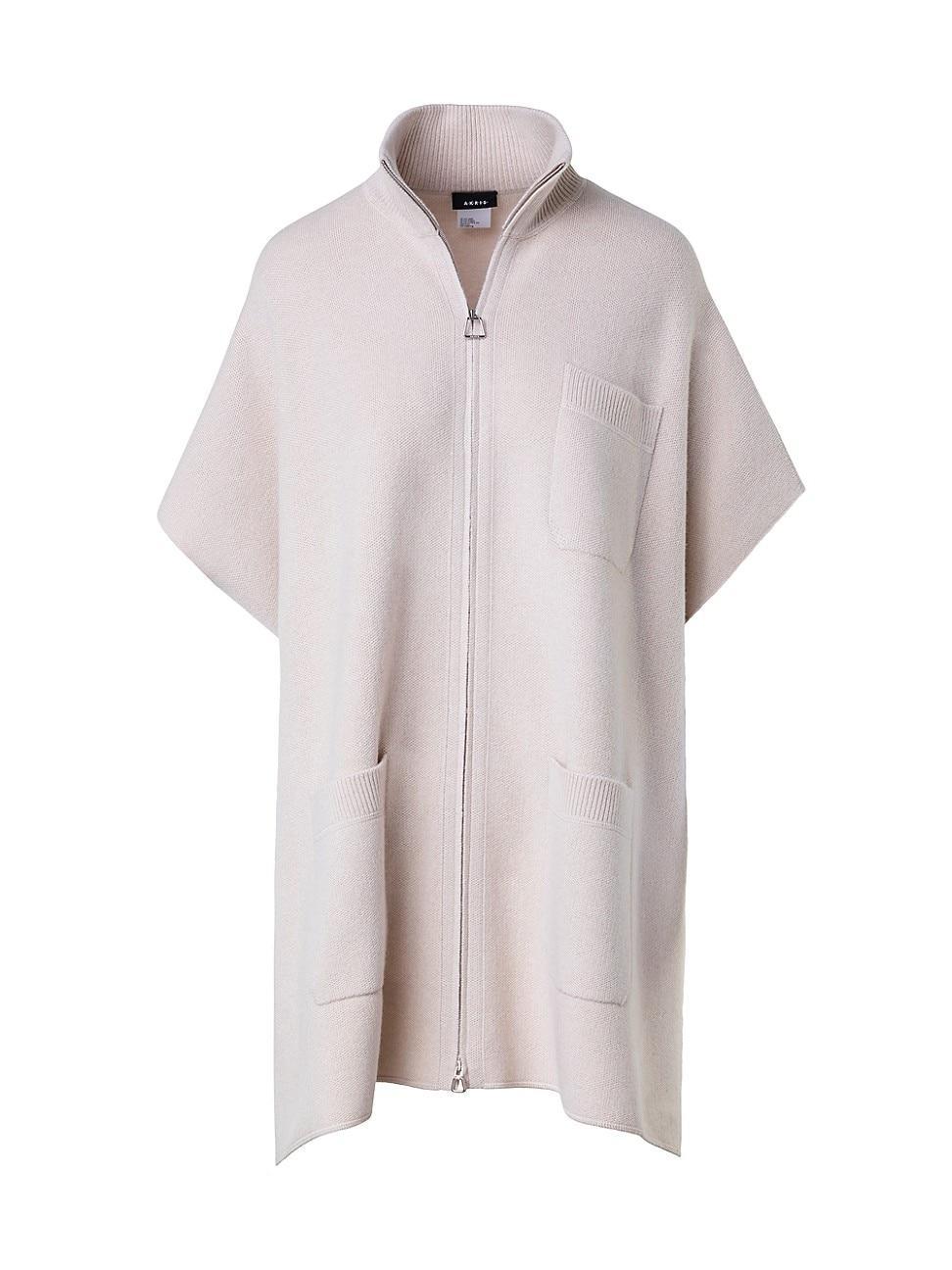 Zip-Front Cashmere Cape Product Image