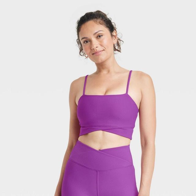 Womens Light Support Ribbed Sports Bra - All In Motion Violet XS Product Image