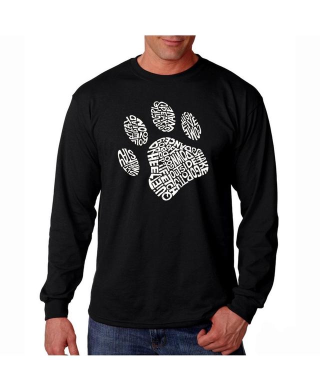 La Pop Art Mens Word Art Long Sleeve T-Shirt - Dog Paw Product Image