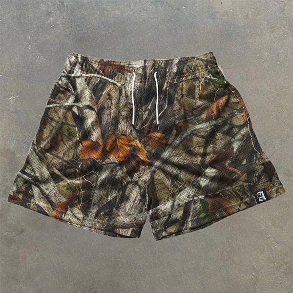 Vintage Jungle Graphic Casual Street Mesh Shorts Product Image