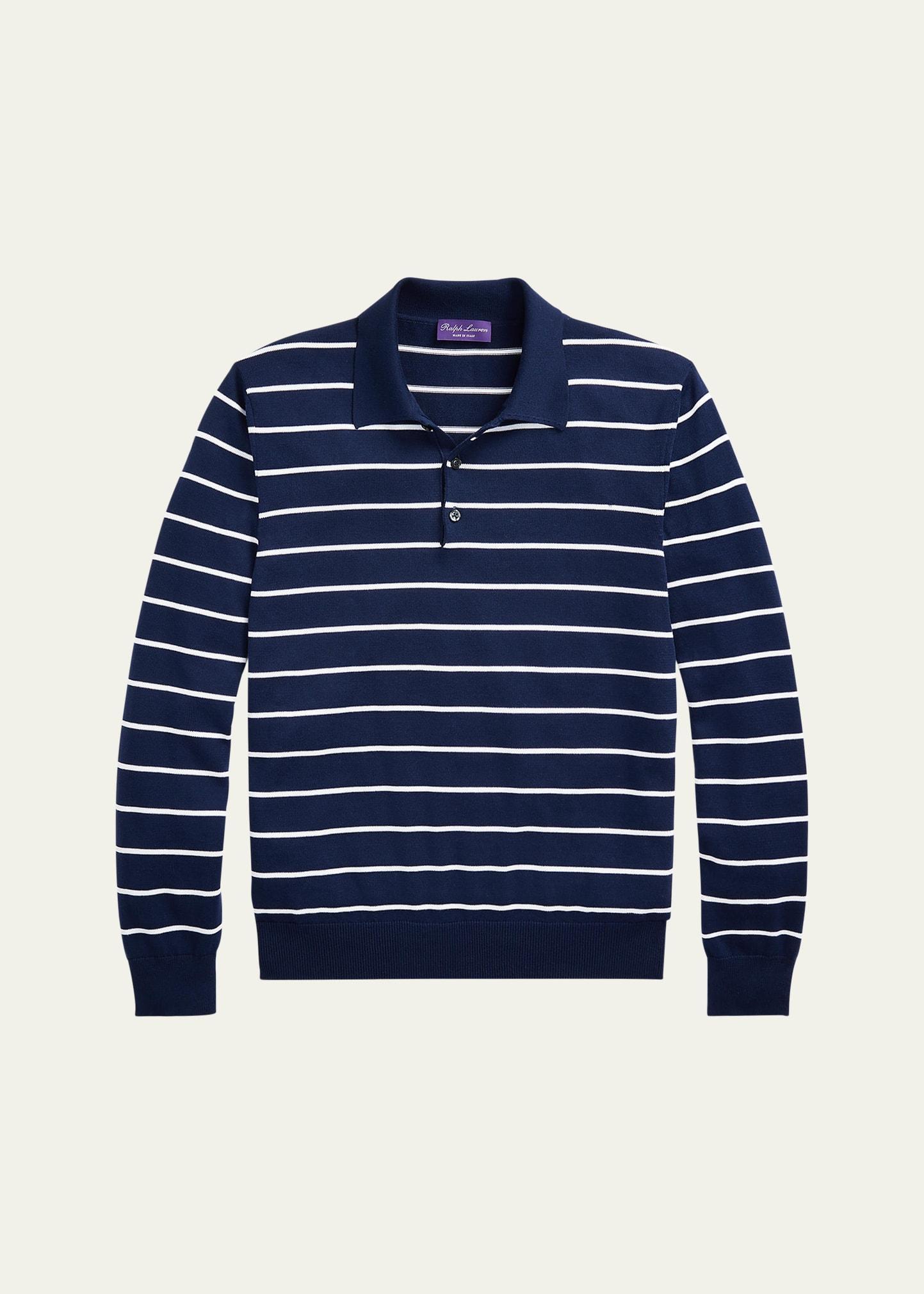 Mens Striped Polo Sweater Product Image