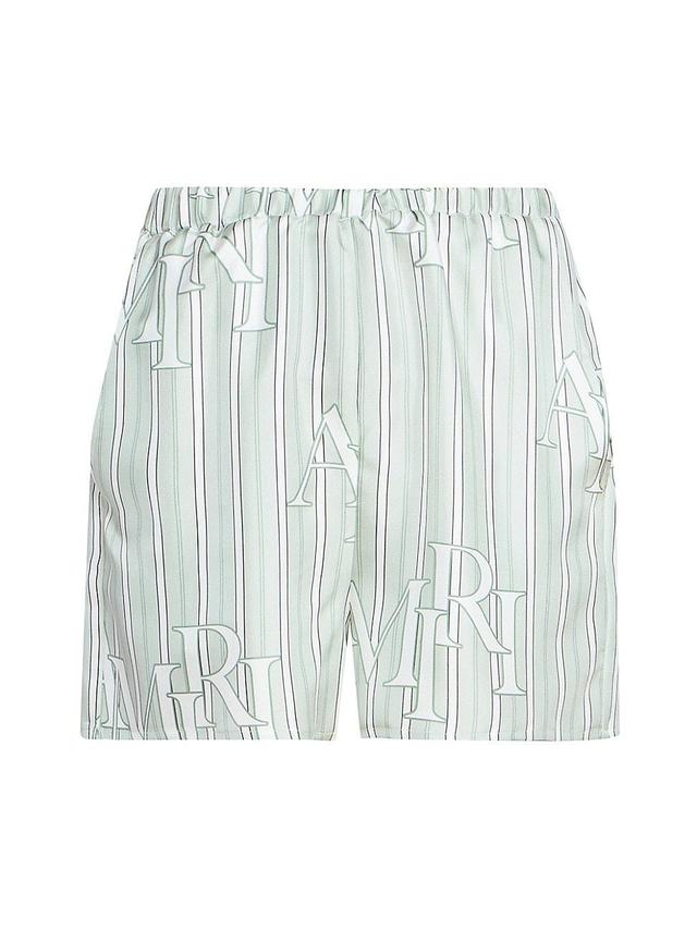 Womens Staggered Logo Striped Shorts Product Image