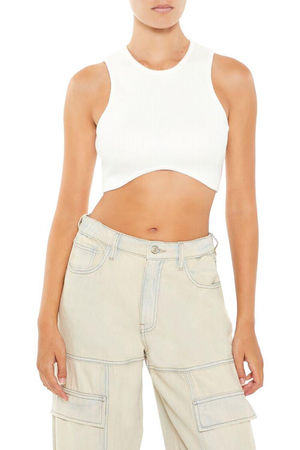 Sweater-Knit Curve-Hem Crop Top | Forever 21 Product Image