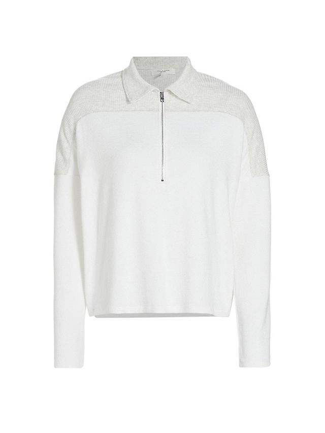 Womens The Knit Zip-Up Long-Sleeve Polo Top Product Image