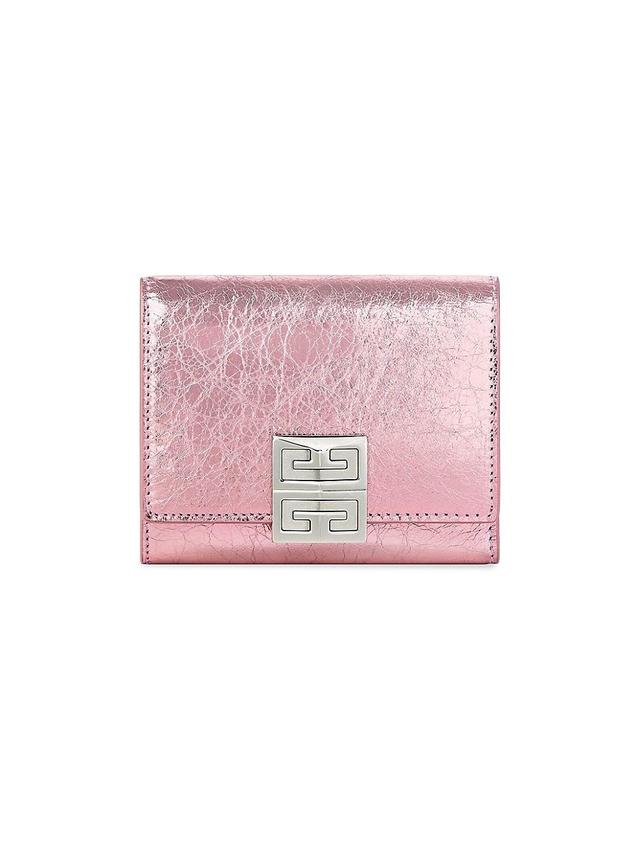 Womens 4G Trifold Wallet In Laminated Leather Product Image